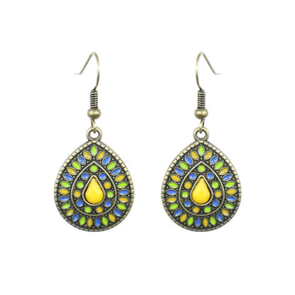 Pendientes geométricos retro de estilo étnico bohemio