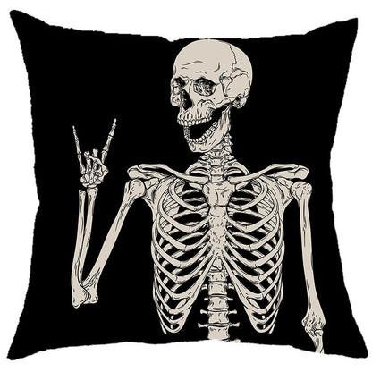 Halloween Pumpkin Skull Print Linen Sofa Cushion Cover