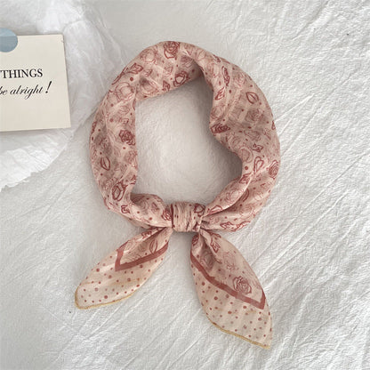 Bufanda floral de lino y algodón de moda de verano para mujer