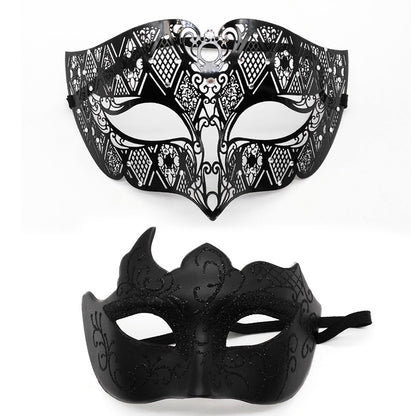 Masquerade Carnival Black Half Face Diamond Mask