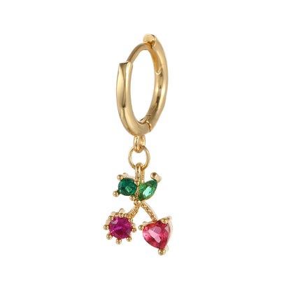 Boucles d'oreilles exquises en zircon multicolore pour femmes