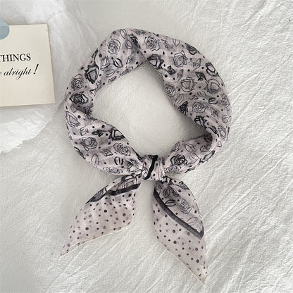 Bufanda floral de lino y algodón de moda de verano para mujer