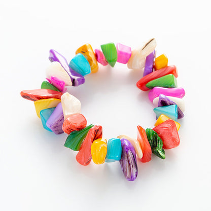 Bohemian Multicolor Irregular Stones Conch Bracelet