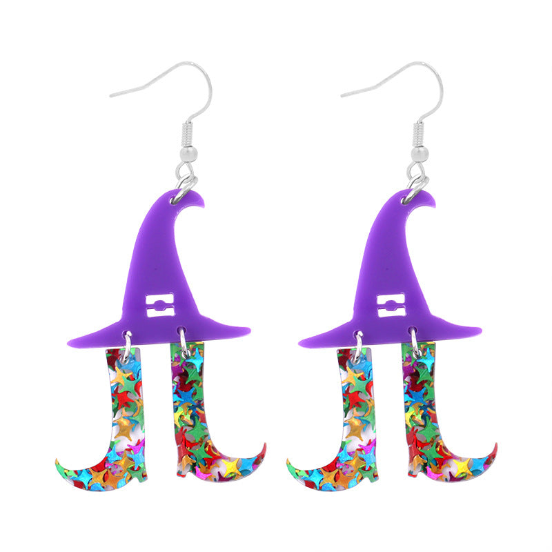 Halloween Women Fashion Exaggerated Resin Skeleton Earrings