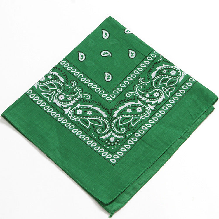 Bufanda cuadrada de algodón con estampado de anacardos para mujer, accesorio de estilo urbano