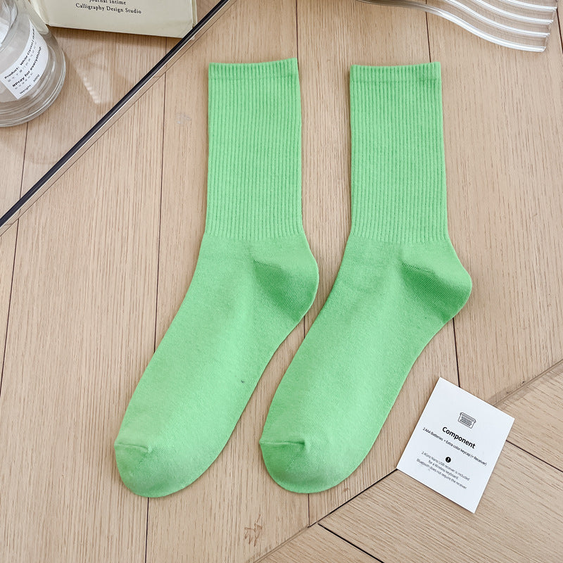 Calcetines sencillos de color sólido multicolor