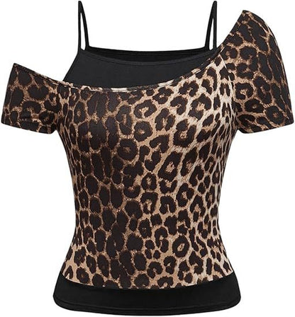 Camiseta de manga corta con estampado gótico de moda de verano para mujer