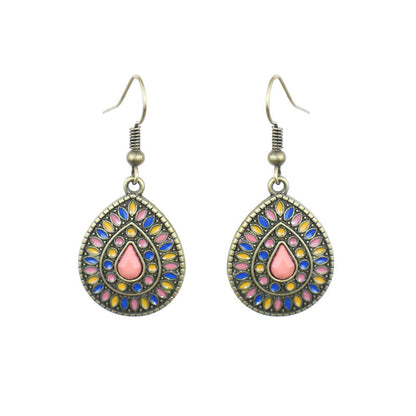 Pendientes geométricos retro de estilo étnico bohemio