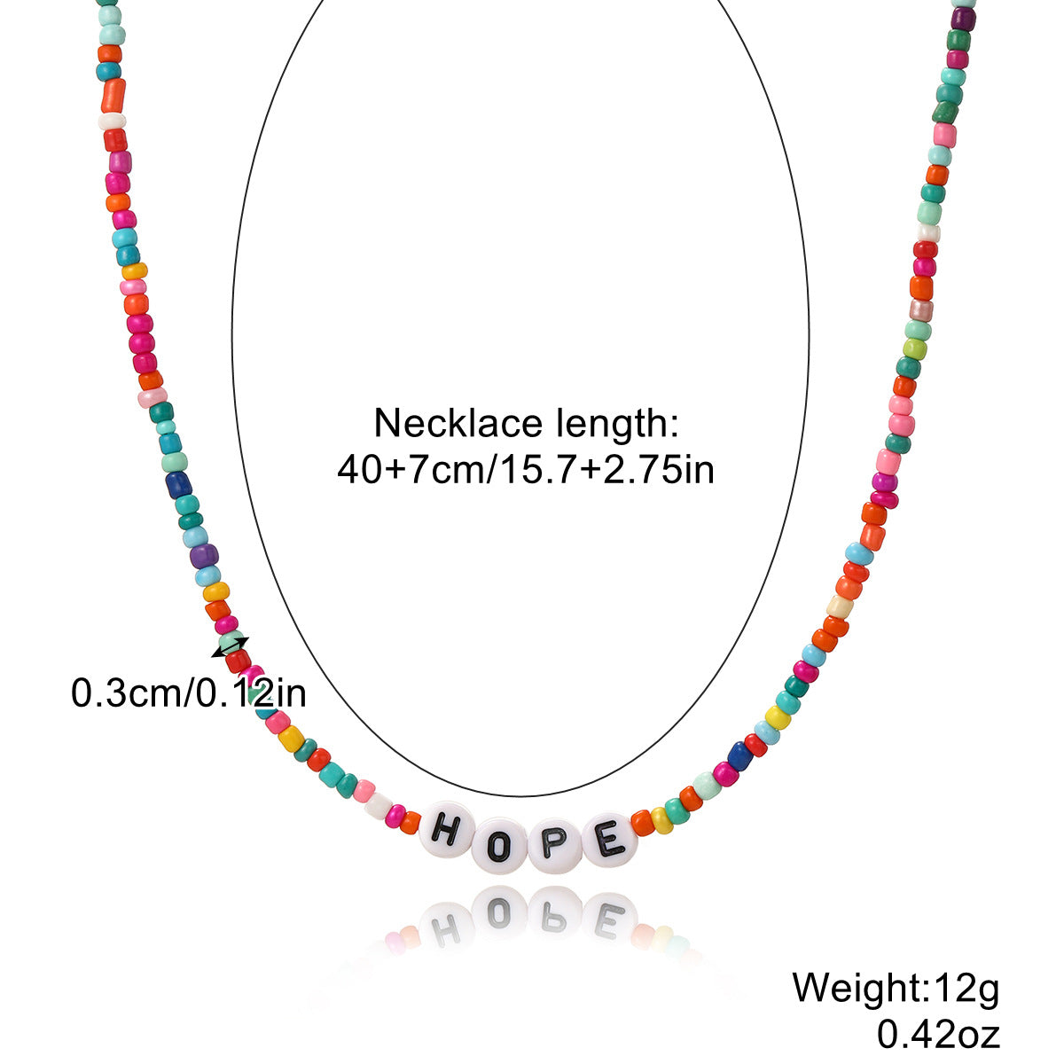 Collar bohemio sencillo de cuentas coloridas