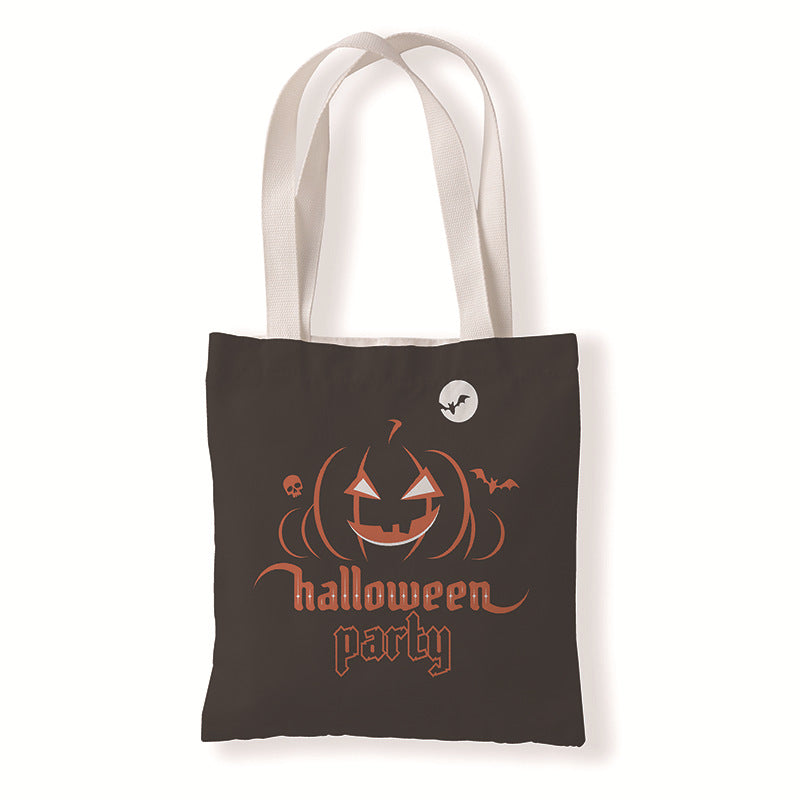 Bolsa de lona con estampado de calabaza de Halloween para uso diario
