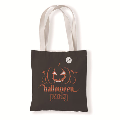 Bolsa de lona con estampado de calabaza de Halloween para uso diario