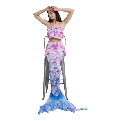 Women Cartoon Mermaid Strapless Fish Tail Cosplay Costume