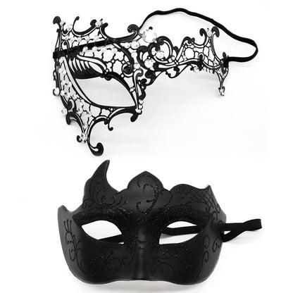 Masquerade Carnival Black Half Face Diamond Mask