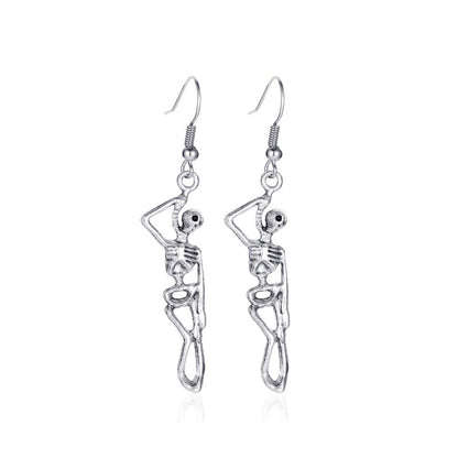 Halloween Skeleton Bat Spider Earrings Alloy Retro Style