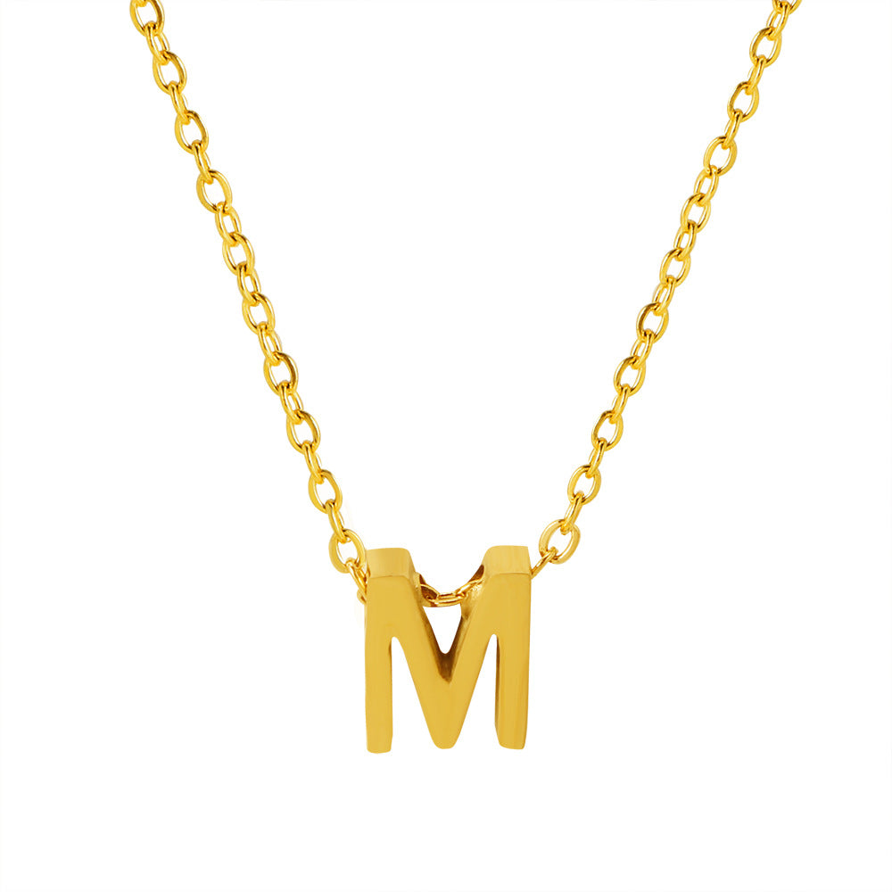 Collar con colgante de alfabeto simple a la moda para mujer