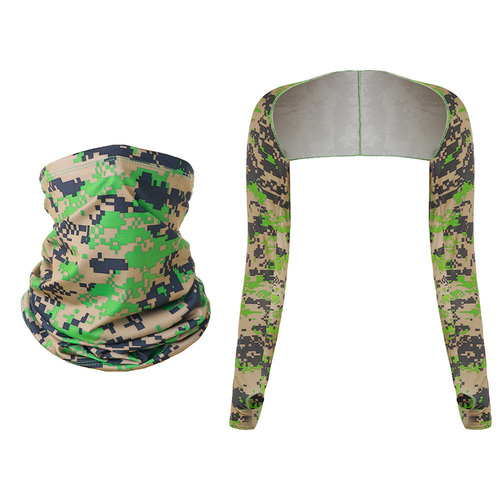 Conjunto unisex de verano con bufanda mágica informal y mangas para brazos