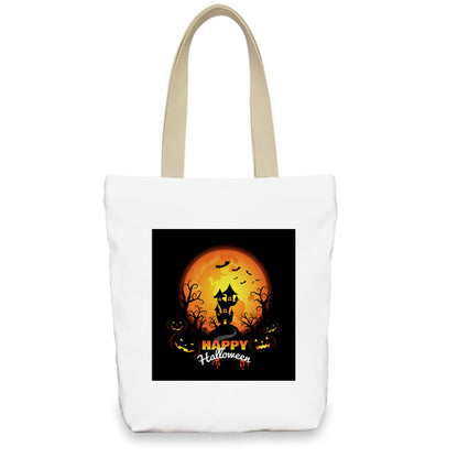 Bolso de lona con diseño de calabaza de Halloween para mujer