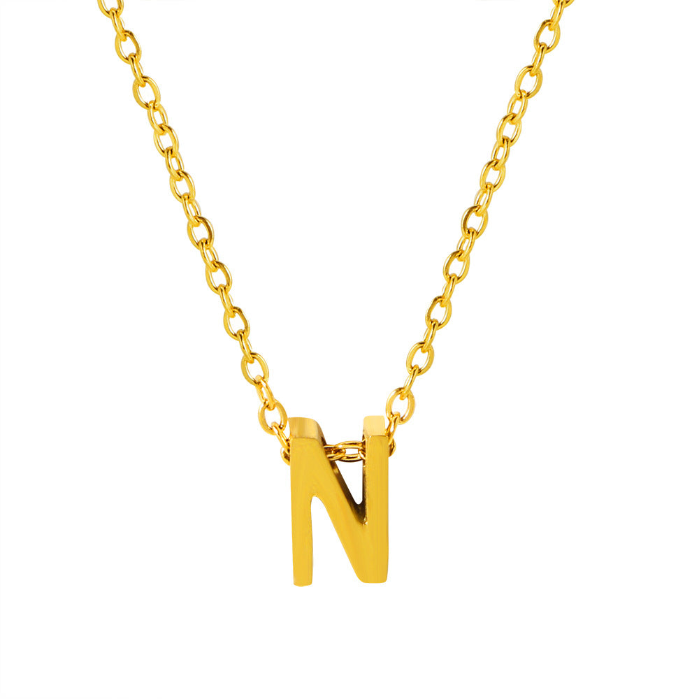 Collar con colgante de alfabeto simple a la moda para mujer