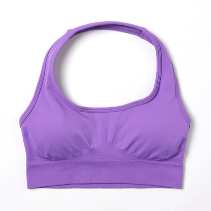 Women Fashion Solid Color Seamless Halter-Neck Bra