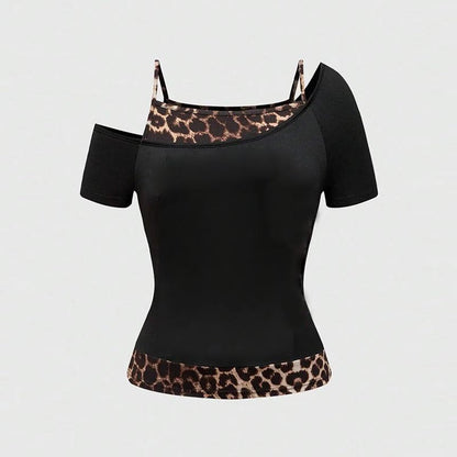 Camiseta de manga corta con estampado gótico de moda de verano para mujer
