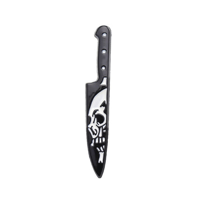 Broche poignard tête de mort punk gothique pour femme Halloween
