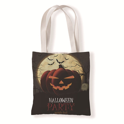 Bolsa de lona con estampado de calabaza de Halloween para uso diario