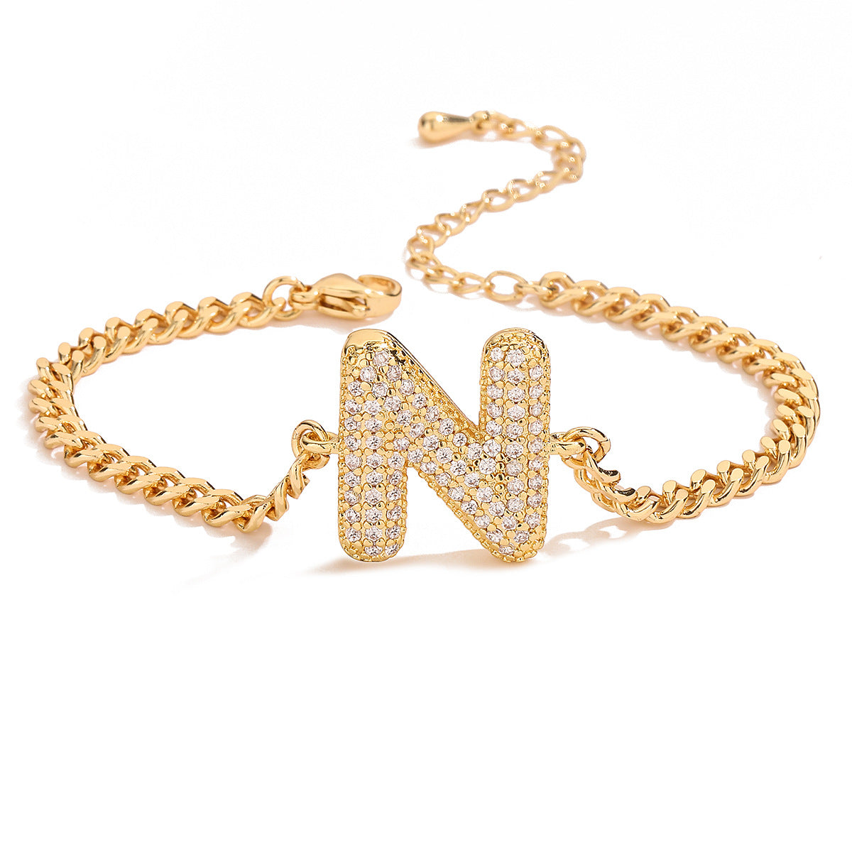 Fashion 26 Zircon Alphabet Bracelet