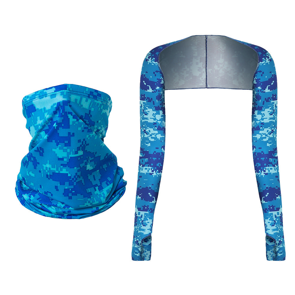 Conjunto unisex de verano con bufanda mágica informal y mangas para brazos