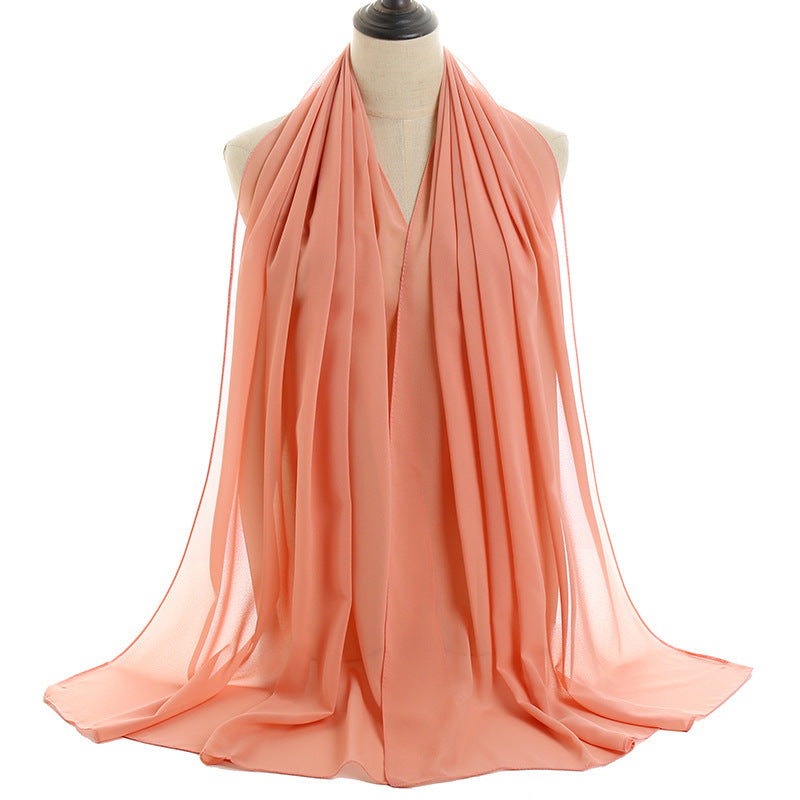 Bufanda de gasa con burbujas de color liso de verano para mujer