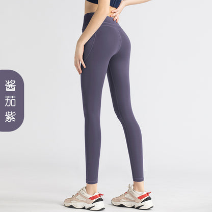 Women Fashion Yoga Solid Color Sports Leggings