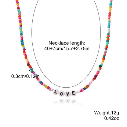 Collar bohemio sencillo de cuentas coloridas