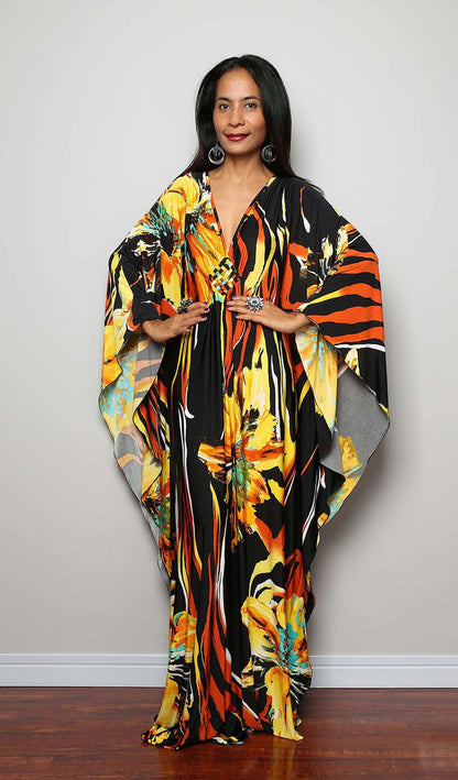 Robe de plage ample en polyester imprimé