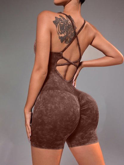 Women Fashion Backless Quick-Drying Yoga Rompers