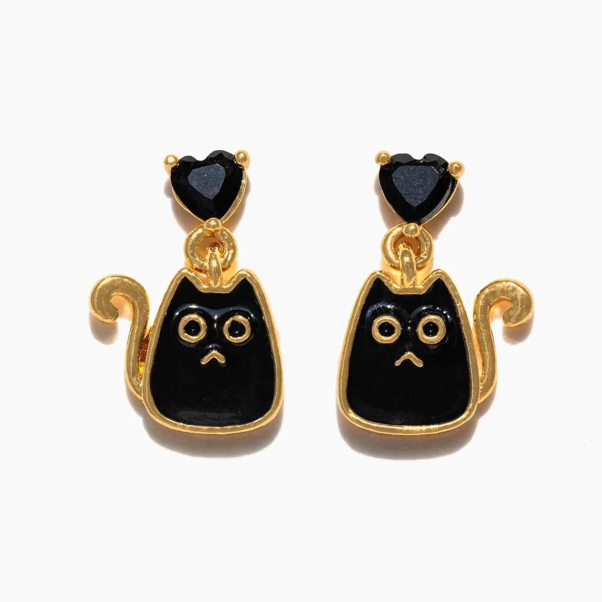 Halloween Black Cat Pumpkin Skull Stud Earrings