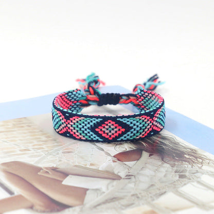 Bohemian Vintage Hand Woven Embroidery Bracelet
