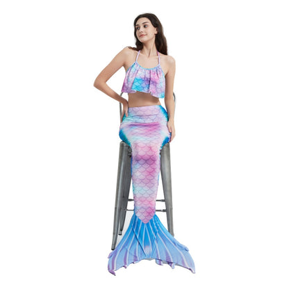 Women Cartoon Mermaid Strapless Fish Tail Cosplay Costume