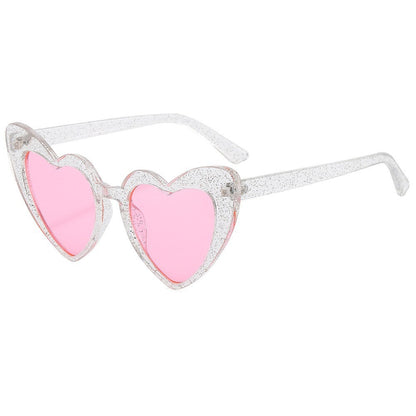 Retro Heart Shaped Sunglasses Resin Frame Literature and Art Style
