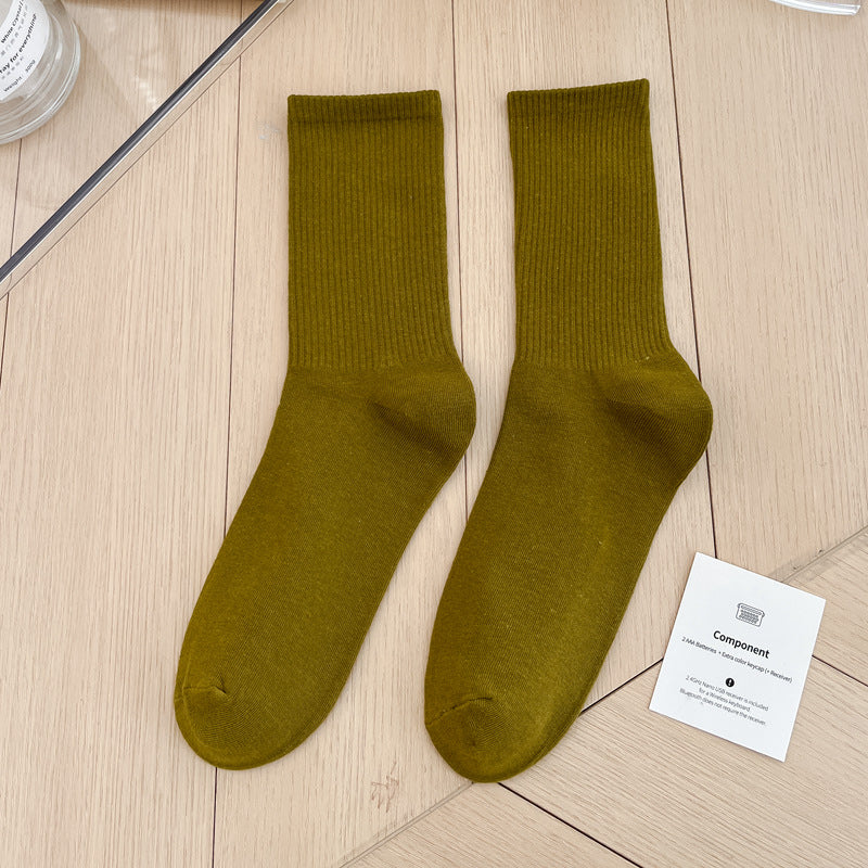 Calcetines sencillos de color sólido multicolor