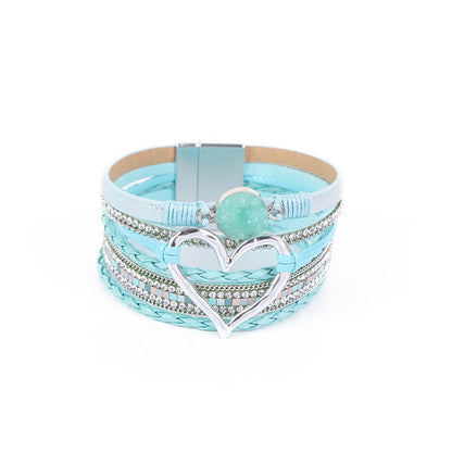 Bohemian Multi-Layer Heart-Shaped Wrap Bracelet