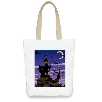 Bolso de lona con diseño de calabaza de Halloween para mujer