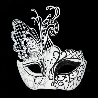 Masque en métal drôle en dentelle à la mode, masque papillon en fer rose doré pour hommes et femmes