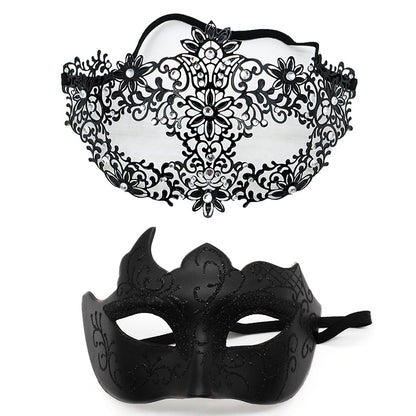 Masquerade Carnival Black Half Face Diamond Mask