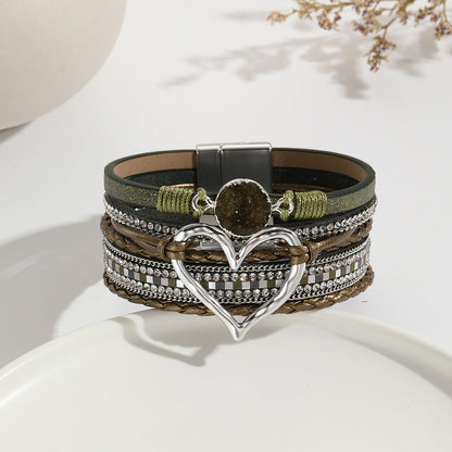 Bohemian Multi-Layer Heart-Shaped Wrap Bracelet