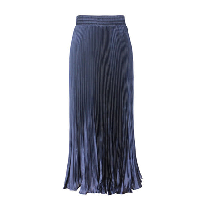 Women Fashion Solid Color Pleated Skirt in Cotton Silk