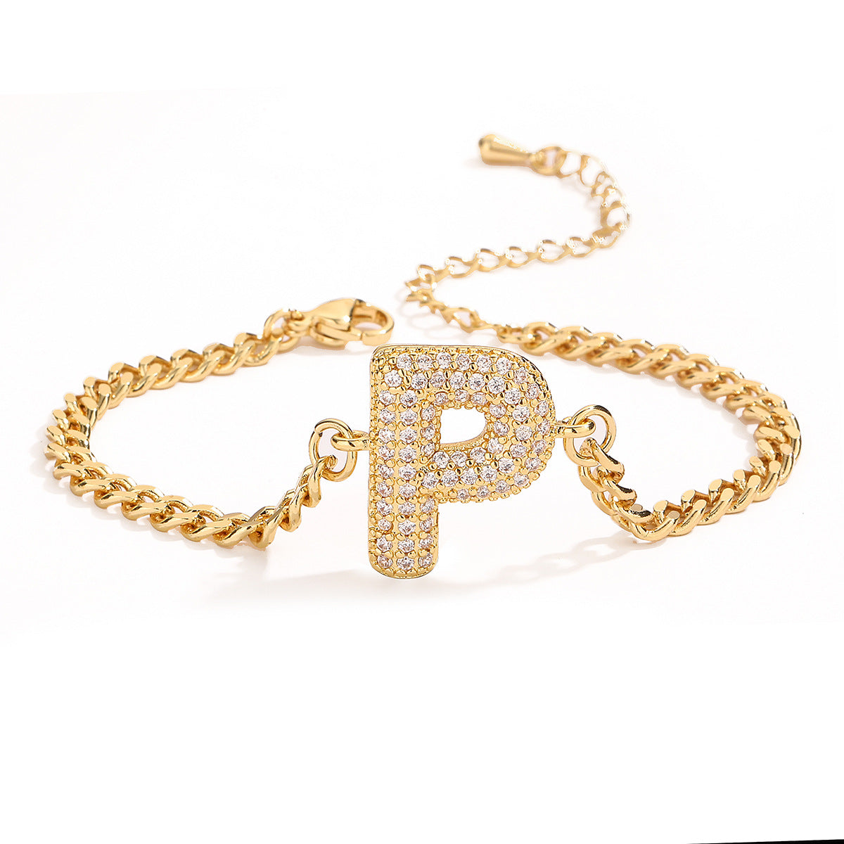 Fashion 26 Zircon Alphabet Bracelet