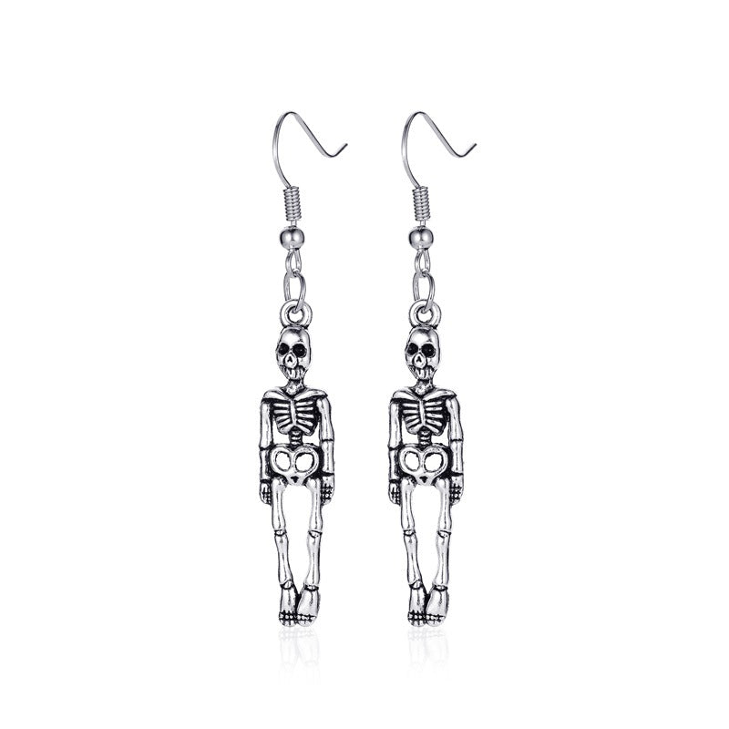 Halloween Skeleton Bat Spider Earrings Alloy Retro Style