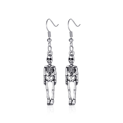 Halloween Skeleton Bat Spider Earrings Alloy Retro Style
