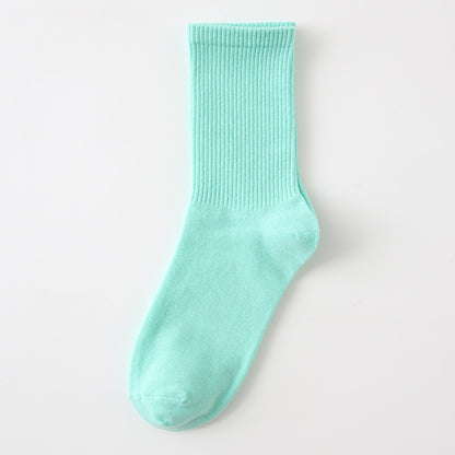 Calcetines finos de algodón de color liso para mujer