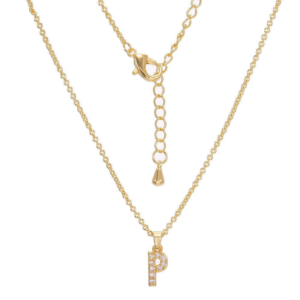Collar con colgante de alfabeto simple a la moda para mujer