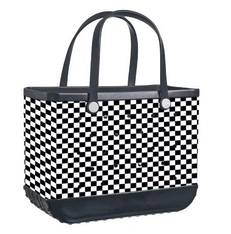 Printed Eva Beach Bag with Geometric and Animal Patterns